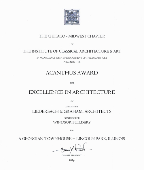 Liederbach & Graham: Acanthas Award 2014