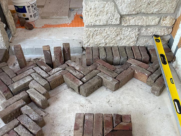 Brick flooring under construction
