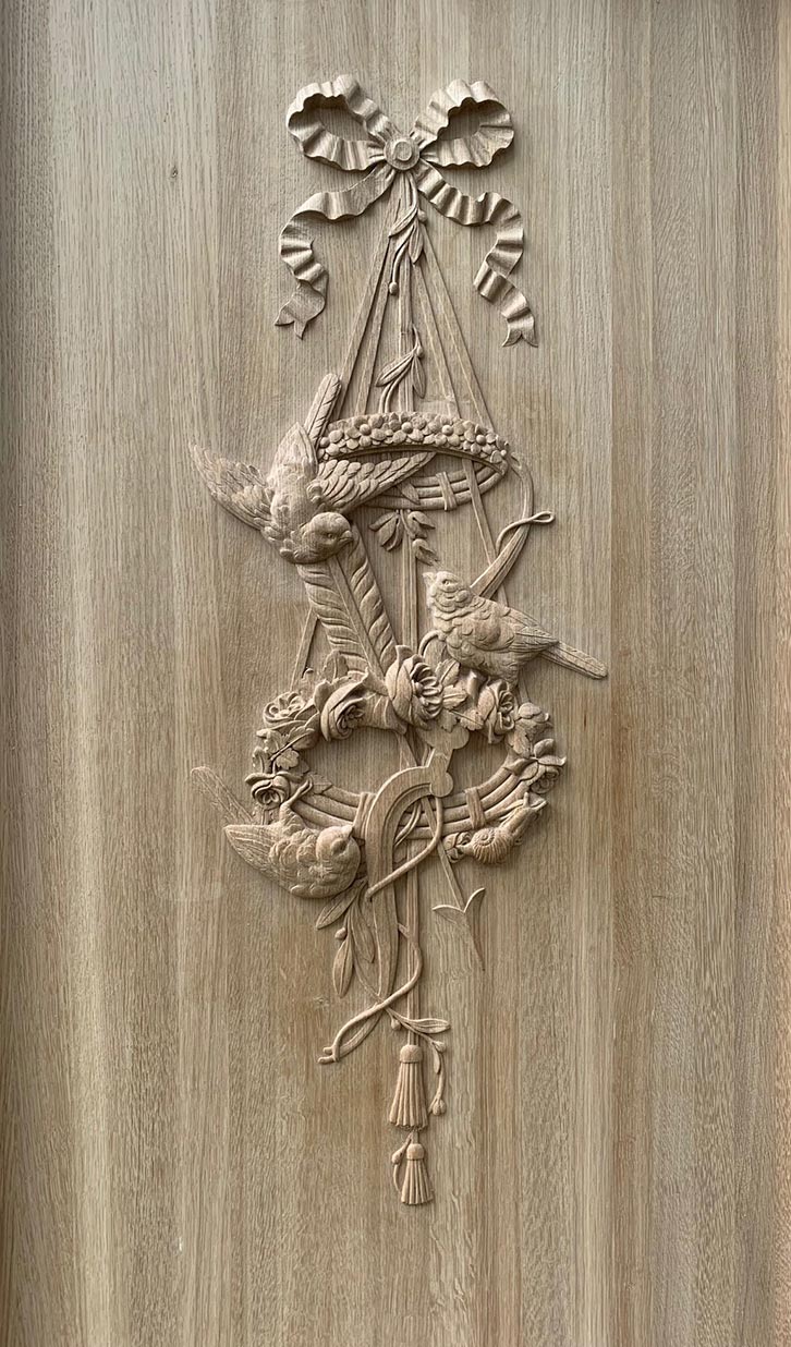 Wood carving under construction